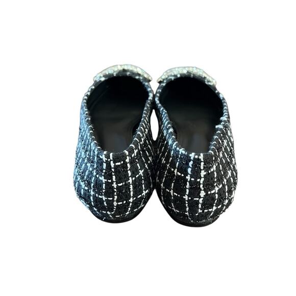 Larroude Lee Pointed Toe Slip On Tweed Flats Bow Embellished NEW 7.5 - Picture 6 of 11